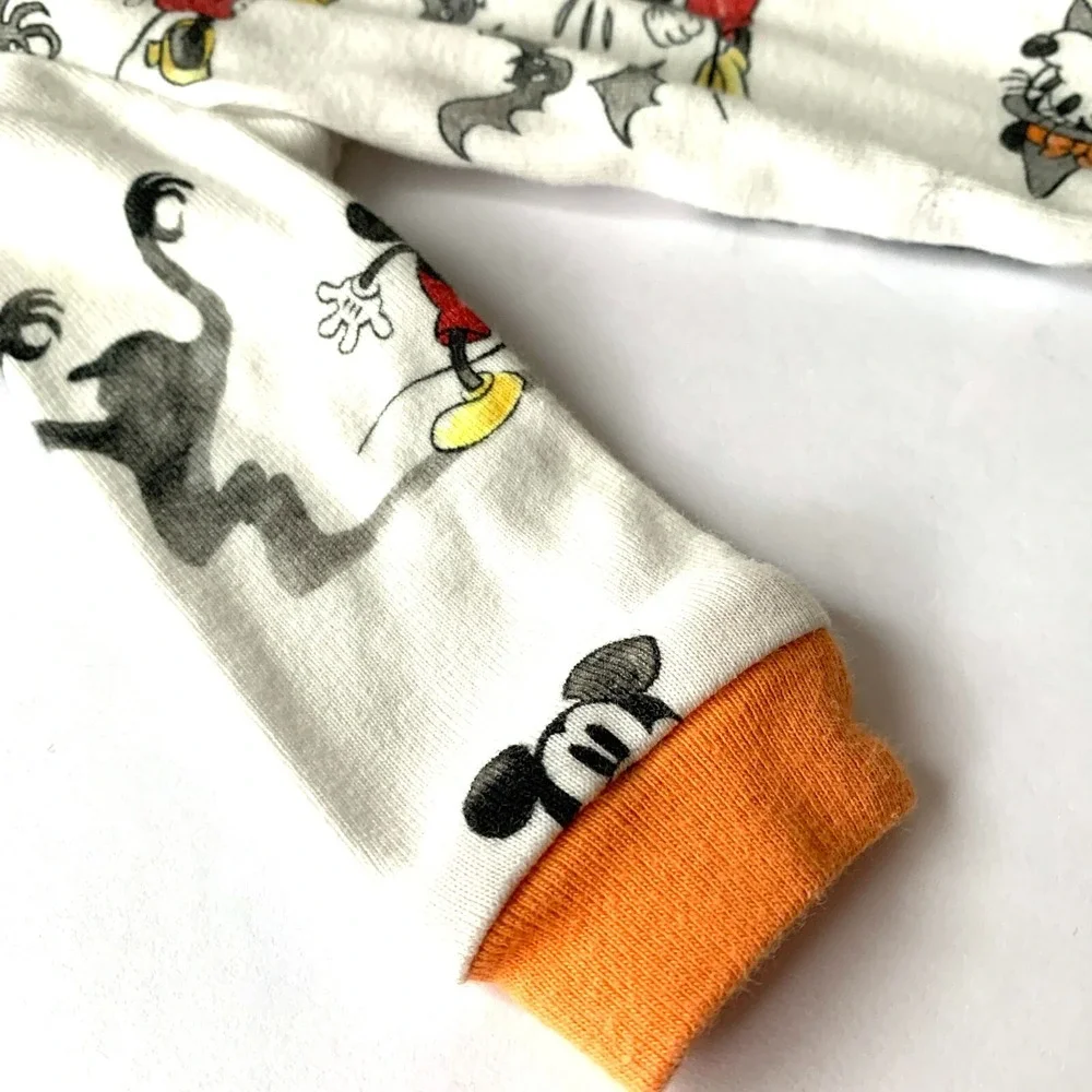 Pottery Barn Kid's Baby Disney Mickey Mouse Organic Nursery Pajamas Sz 3-6 mo‎